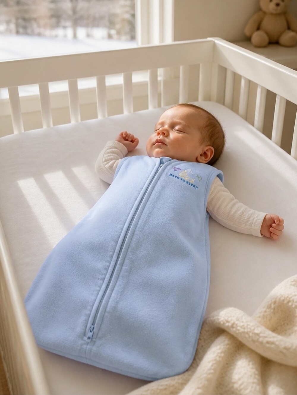 HALO SleepSack Baby 0-6M Fleece Wearable Blanket TOG 1.0 Small Blue 10-18lb Boy